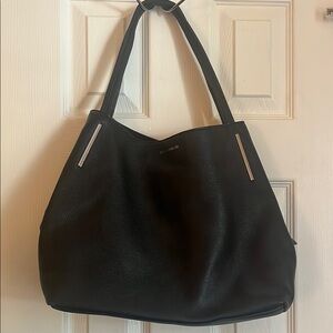 Vince Camuto Black Shoulder Bag with Silver Accents